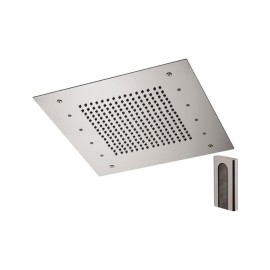 Soffione a soffitto 1 getto 50x50 cm con led in acciaio inox Remer 357RS50W
