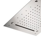Soffione a soffitto 3 getti 43x43 cm con led in acciaio inox Remer 357RS43NCW