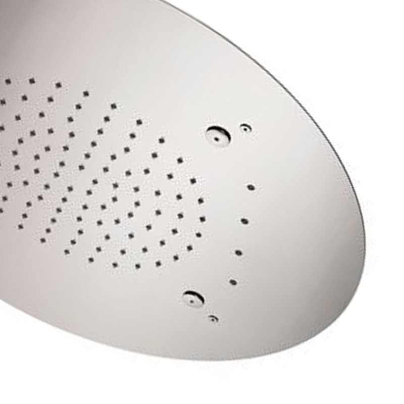 Soffione a soffitto 2 getti con led e diametro di 55 cm Remer 357RM55NW