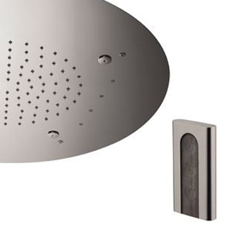 Soffione a soffitto 2 getti con led e diametro di 55 cm Remer 357RM55NW