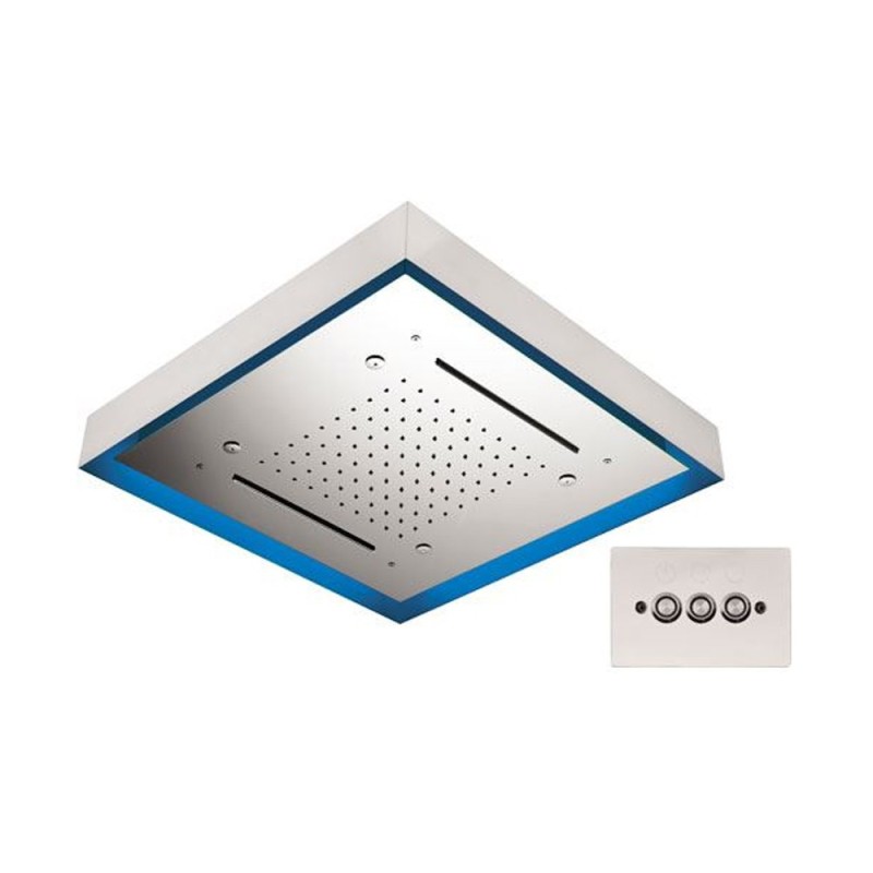  357LS57N2C Soffione a soffitto 3 getti 57X57 cm con led e doppia cascata 