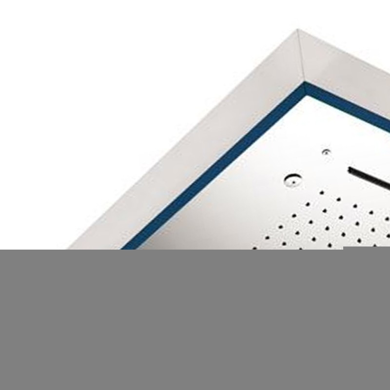 Soffione a soffitto 3 getti 57X57 cm con led e doppia cascata Remer 357LS57N2C
