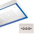 Soffione a soffitto 1 getto 77X47 cm con led in acciaio inox Remer 357LR7747