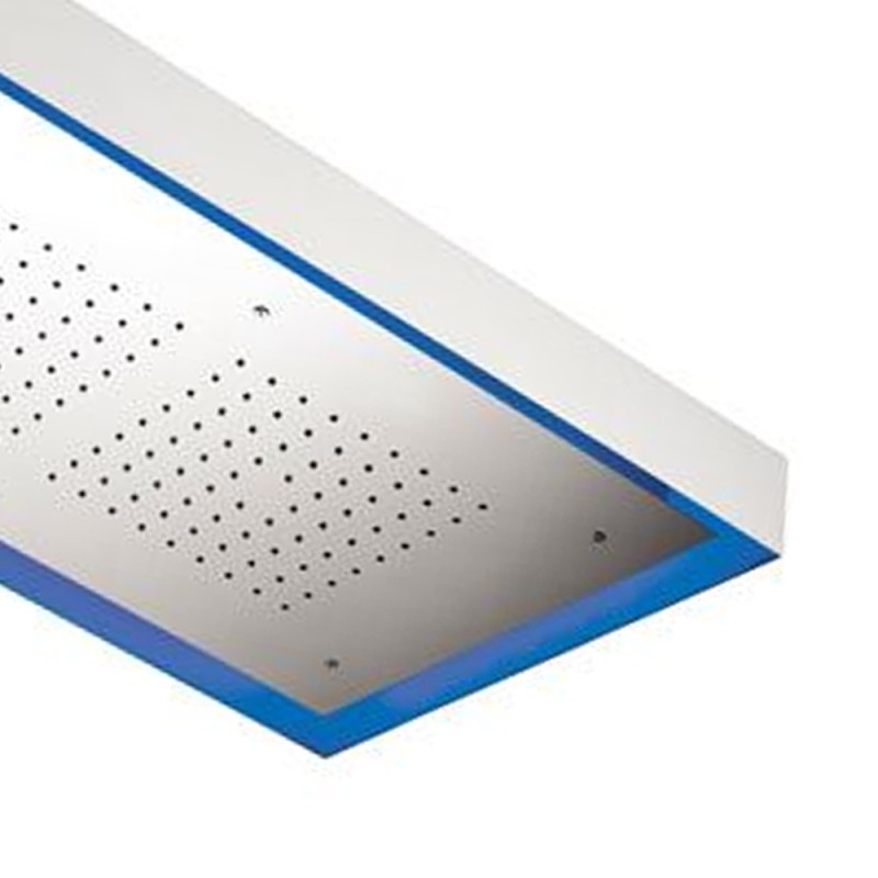 Soffione a soffitto 1 getto 77X47 cm con led in acciaio inox Remer 357LR7747