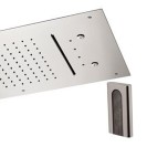 Soffione a soffitto 3 getti 70X40 cm con led e doppia cascata Remer 357RR7040N2CW