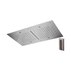 Soffione a soffitto 3 getti 70X40 cm con led in acciaio inox Remer 357RR7040NCW