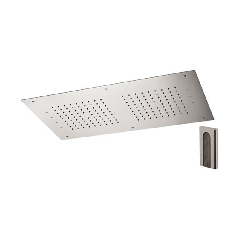 Soffione a soffitto 1 getto 70X40 cm con led in acciaio inox Remer 357RR7040W
