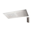 Soffione a soffitto 1 getto 70X40 cm con led in acciaio inox Remer 357RR7040W