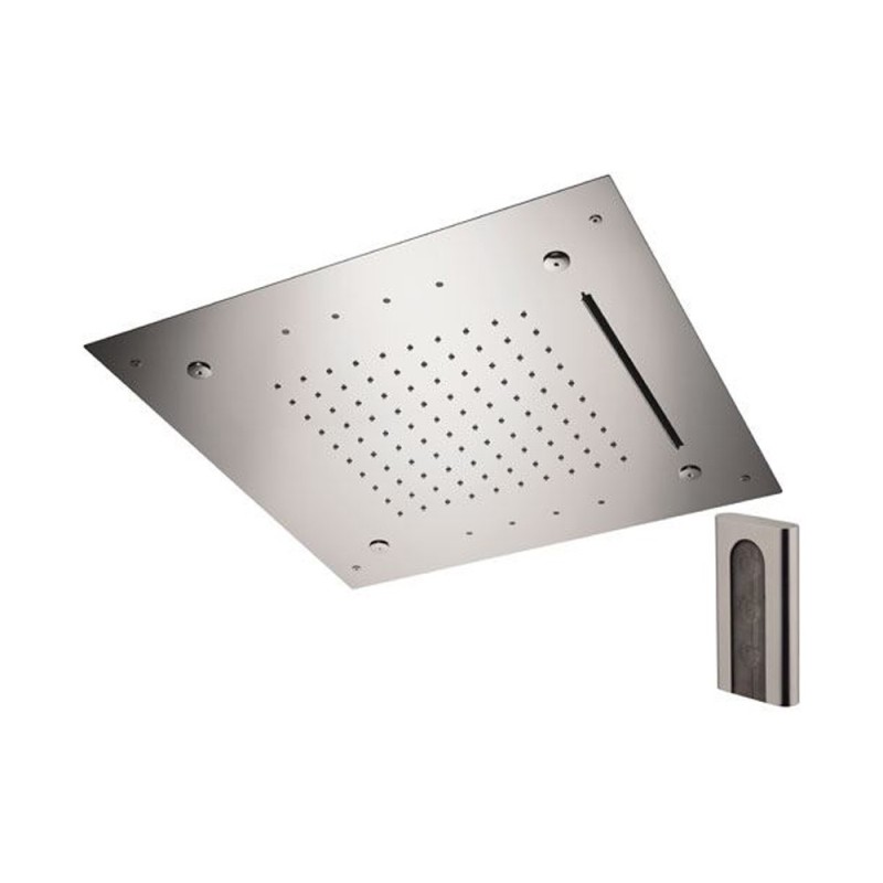 Soffione a soffitto 3 getti 50x50 cm con led in acciaio inox Remer 357RS50NCW Soffione a soffitto 3 getti 50x50 cm con led in acciaio inox Remer 357RS50NCW