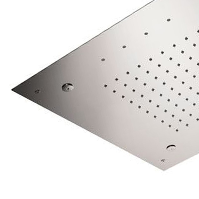 Soffione a soffitto 3 getti 50x50 cm con led in acciaio inox Remer 357RS50NCW Soffione a soffitto 3 getti 50x50 cm con led in acciaio inox Remer 357RS50NCW