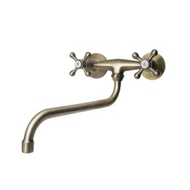 Gruppo lavello attacco parete serie etoile vecchio ottone Idrobric J46301