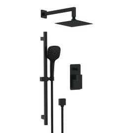 Set doccia completo a incasso con saliscendi nero opaco - serie Absolute Remer AU09S018CPUFSXNO