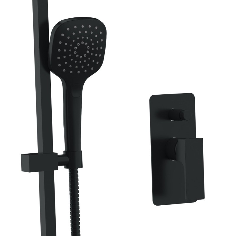 Set doccia completo a incasso con saliscendi nero opaco - serie Absolute Remer AU09S018CPUFSXNO