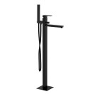Miscelatore bordo vasca da pavimento nero opaco con kit doccia serie Absolute Remer AU08NO