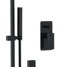 Set doccia quadro completo a incasso con saliscendi nero opaco - serie Absolute Remer AU09S01OXNO