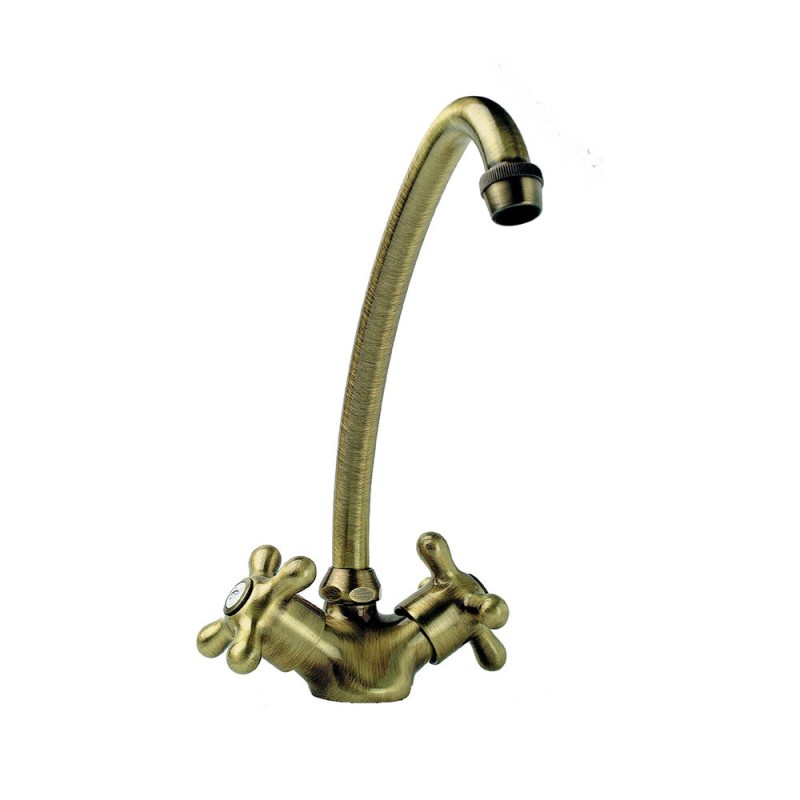 Rubinetto monoforo per lavello Etoile vecchio ottone Idrobric J46300