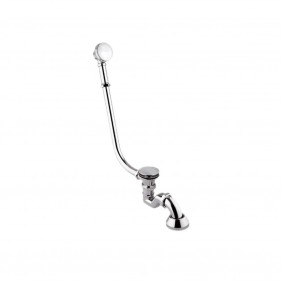 Colonna di scarico con tubo in rame e piletta click-clack, tutta cromata RR 96LICC