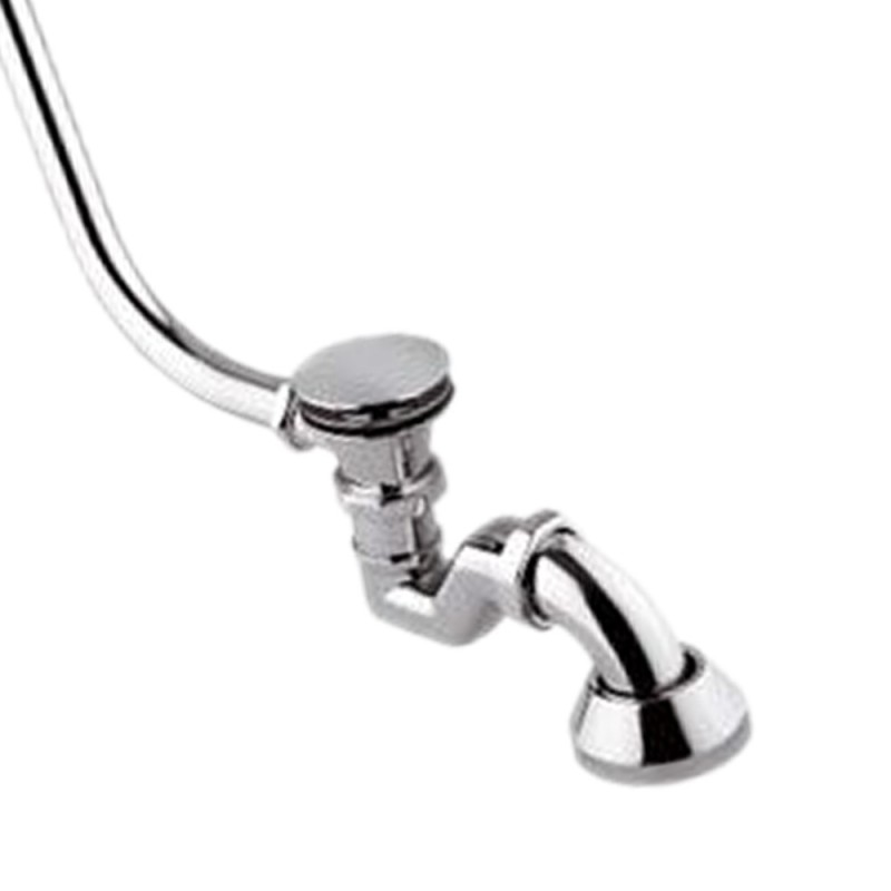 Colonna di scarico con tubo in rame e piletta click-clack, tutta cromata RR 96LICC