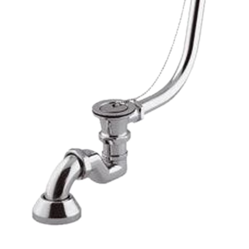 Colonna di scarico con sifone per vasca con tubo in rame cromato, tutta cromata RR 96LIT