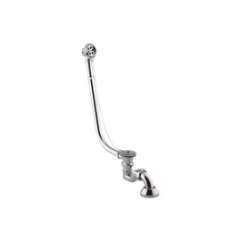 Colonna di scarico con sifone per vasca con tubo in rame cromato, tutta cromata RR 96LIT