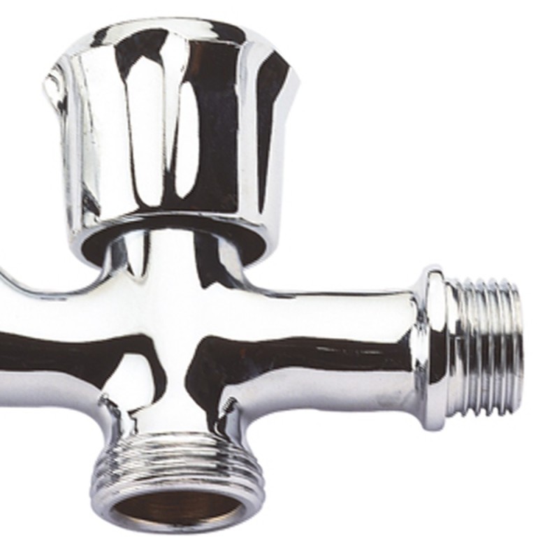 Rubinetto due maniglie attacco lavatrice 1/2x3/4x3/4 RR 2501234