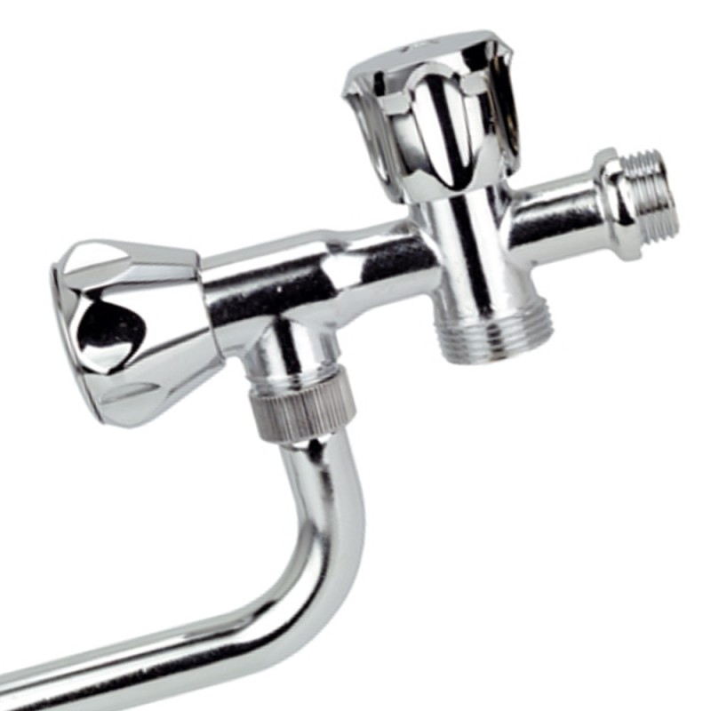 Rubinetto a snodo con attacco lavatrice con maniglia mini RR 25212