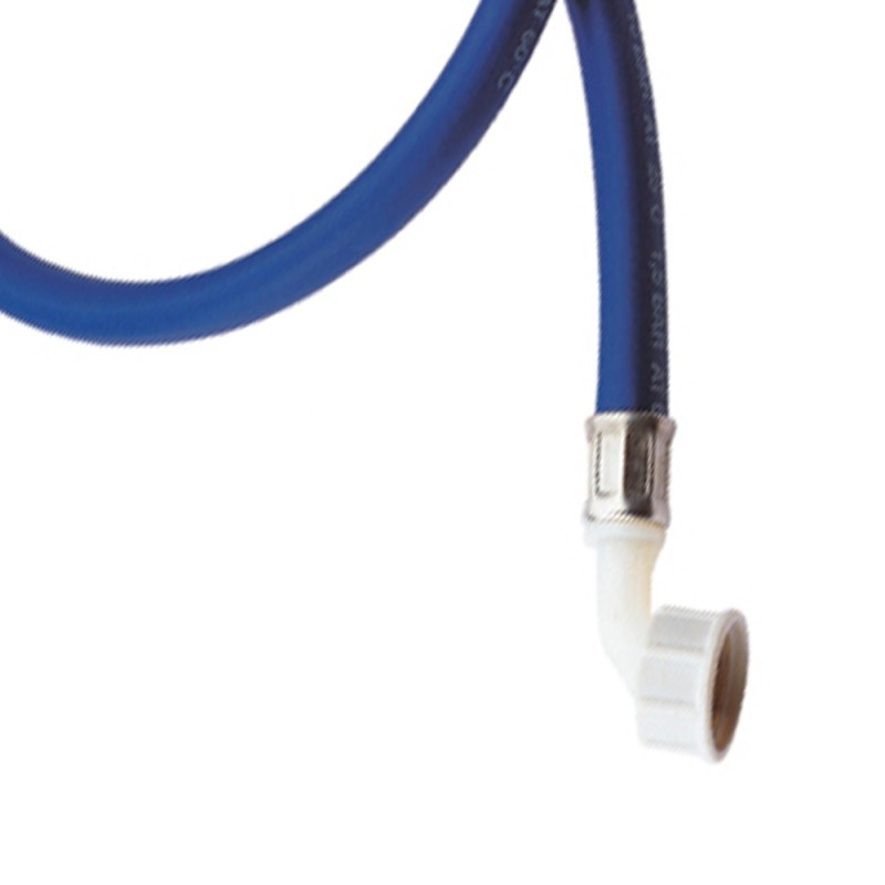 Tubo di carico per lavatrice, colore blu con curvetta 150 cm RR 291150BL