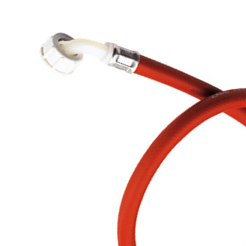 Tubo di carico per lavatrice, colore rosso con curvetta 150 cm RR 291150RS