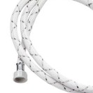 Tubo di carico con treccia in nylon bianco con banda grigia 150 cm RR 295150
