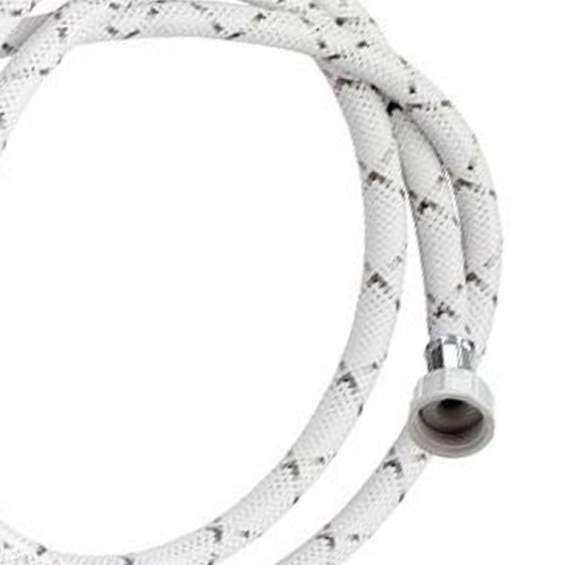 Tubo di carico con treccia in nylon bianco con banda grigia e curvetta 250 cm RR 296250