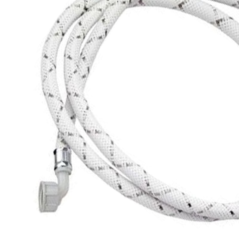 Tubo di carico con treccia in nylon bianco con banda grigia e curvetta 250 cm RR 296250