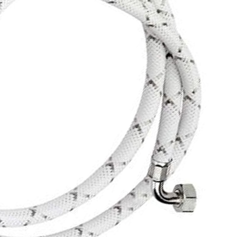 Tubo di carico con treccia in nylon bianco e dadi 150 cm RR 296OT150