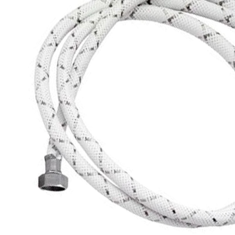 Tubo di carico con treccia in nylon bianco e dadi 150 cm RR 296OT150