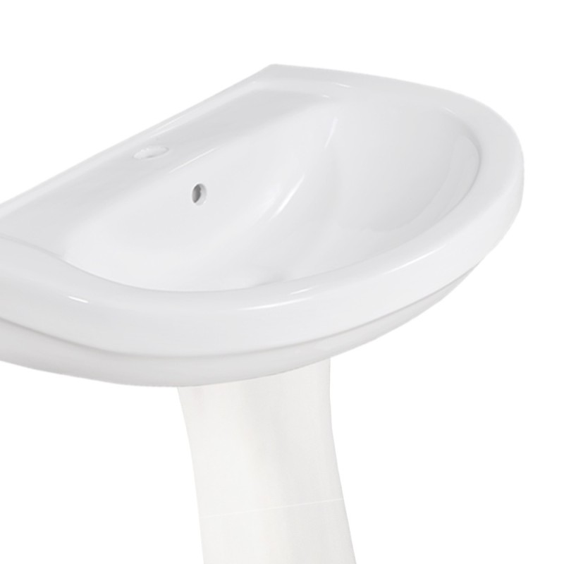 Lavabo da 60 cm con colonna in ceramica - Serie Lake Idrobric SFUCER0610LA-SFUCER0612CL