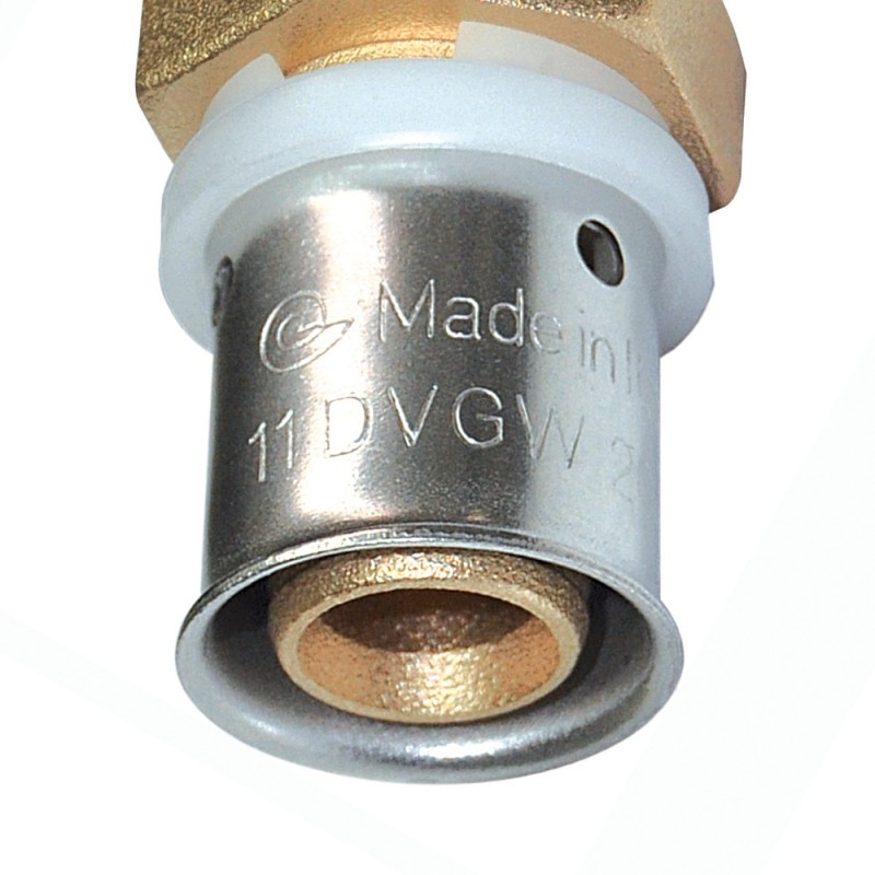 Raccordo diritto maschio diam.1/2x16 a pressare per multistrato Comisa N1703 A16