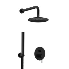 Set doccia tondo completo a incasso nero opaco - serie X Style Remer X09S02LOXNO