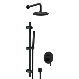 Set doccia completo a incasso con saliscendi nero opaco - serie X Style Remer X09S01LOXNO