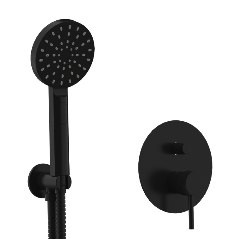 Set doccia tondo completo a incasso nero opaco - Serie Winner Remer W09S02L8MPUFMXNO