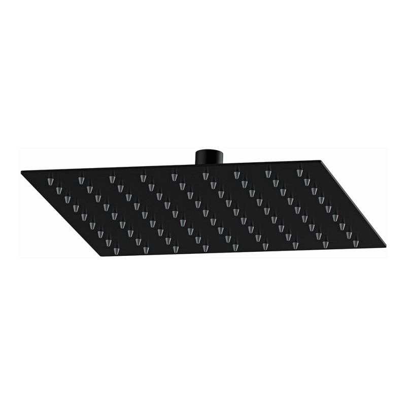 Soffione doccia quadrato ultrapiatto nero opaco in acciaio inox Remer 357UFSXNO