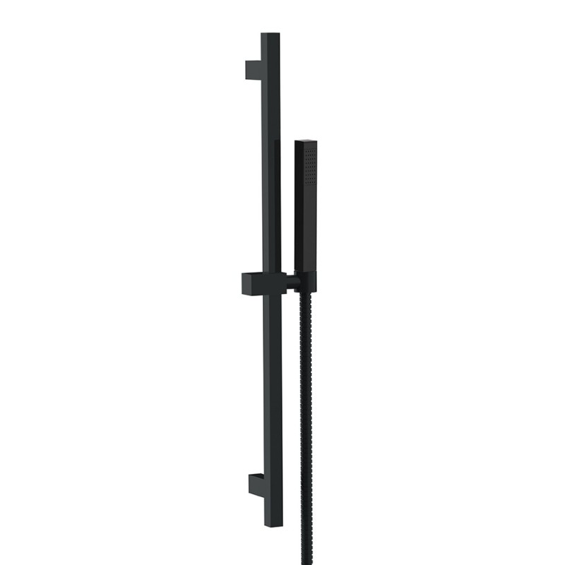 Saliscendi quadro con doccetta e flessibile nero opaco Remer 317S317SSNO