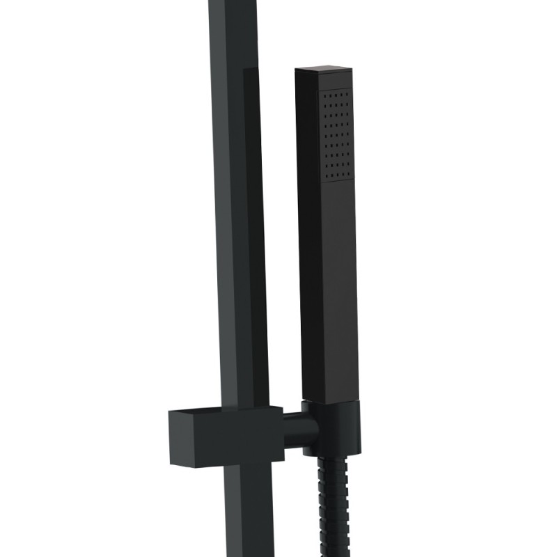 Saliscendi quadro con doccetta e flessibile nero opaco Remer 317S317SSNO