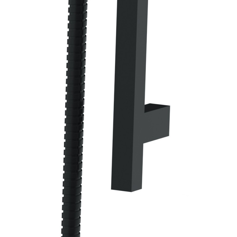 Saliscendi quadro con doccetta e flessibile nero opaco Remer 317S317SSNO
