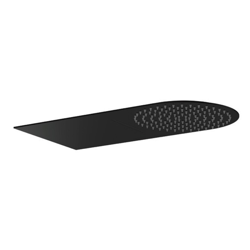 Soffione doccia ultrapiatto a parete nero opaco con cascata in acciaio inox Remer 350UFMCANO Soffione doccia ultrapiatto a parete nero opaco con cascata in acciaio inox Remer 350UFMCANO