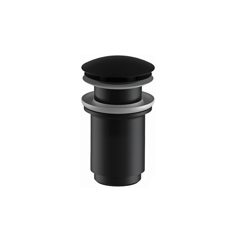 Scarico tondo automatico con click clack senza troppo pieno nero opaco Remer 904CC114NO