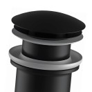 Scarico tondo automatico con click clack senza troppo pieno nero opaco Remer 904CC114NO