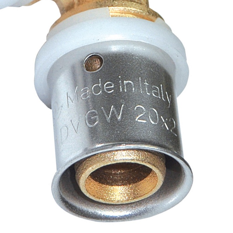 Gomito doppio diam.26x26 a pressare per multistrato Comisa SACRMT0060GP