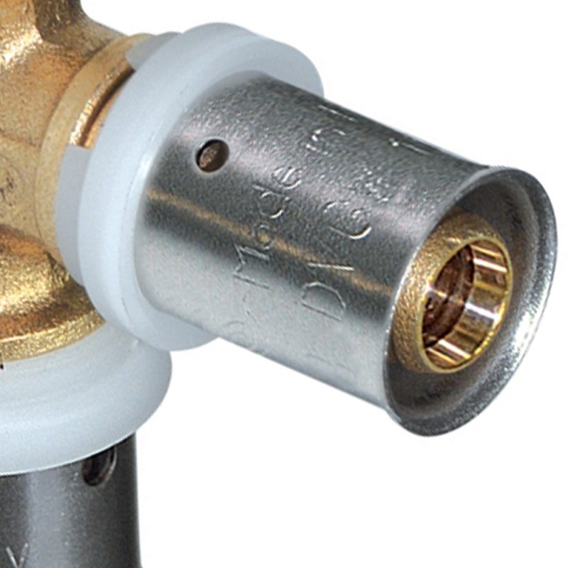 Raccordo tee ridotto diam.20x16x20 a pressare per multistrato Comisa N1707 PA20