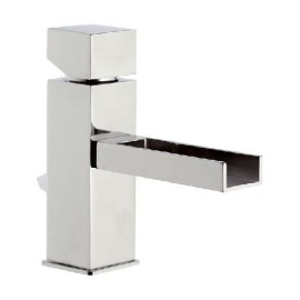 Miscelatore lavabocube waterfall, design quadro con bocca a cascata Daniel Rubinetterie CW605CR