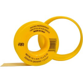Nastro p.t.f.e. giallo professionale per gas 12mm x 10m Remer 573