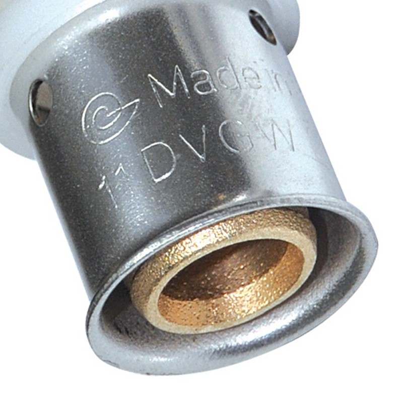 Gomito doppio diam.20x20 a pressare per multistrato Comisa N1711 A22